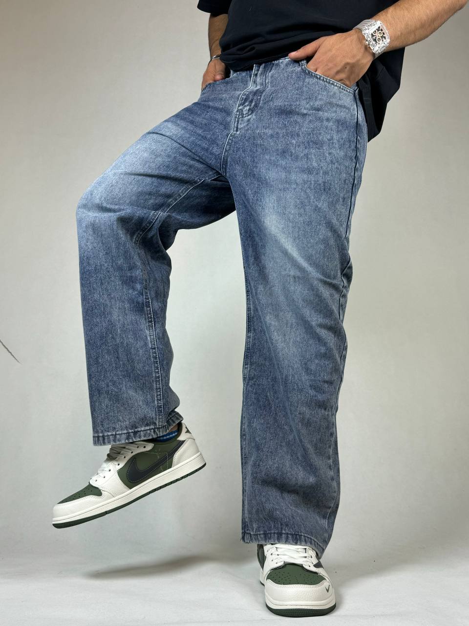 شلوار جین بگ مردانه وارداتی کد 8013