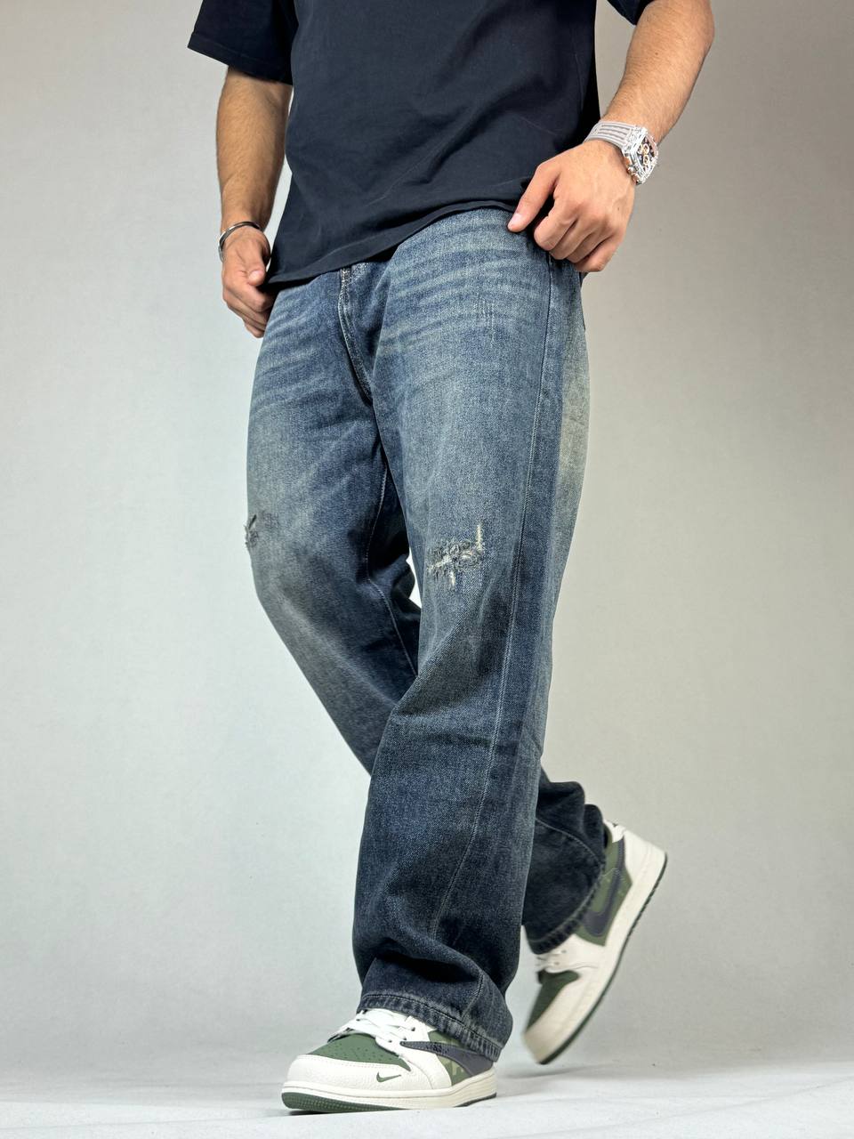 شلوار جین بگ زاپدار مردانه وارداتی کد 5029